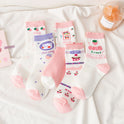 Mid-calf Autumn And Winter Pure Cotton Cartoon Cute Thigh High Socks