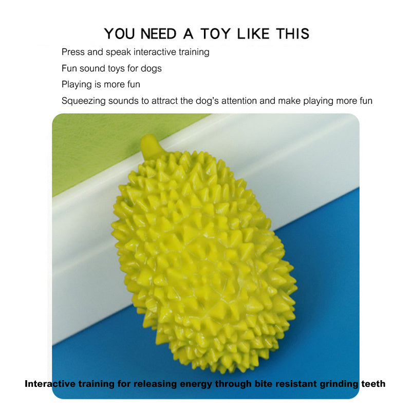 Durian-shaped Chewing Toys For Dogs Squeaky Toys Beautiful Fruits Tooth Cleaning And Training For Puppies Small And Medium Pets