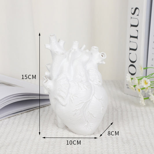 Black And White Heart Vase, Creative Heart-shaped Vase, Home Desk Decoration, Resin Crafts, Great Deal