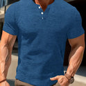 Men's Solid Color Casual Fashion Short Sleeved Shirt