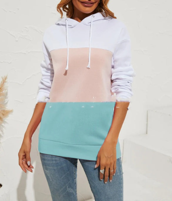 Multi Color Hooded Sweater Long Sleeve