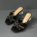 Summer Transparent Open-toed Bowknot Sandals And Slippers Women