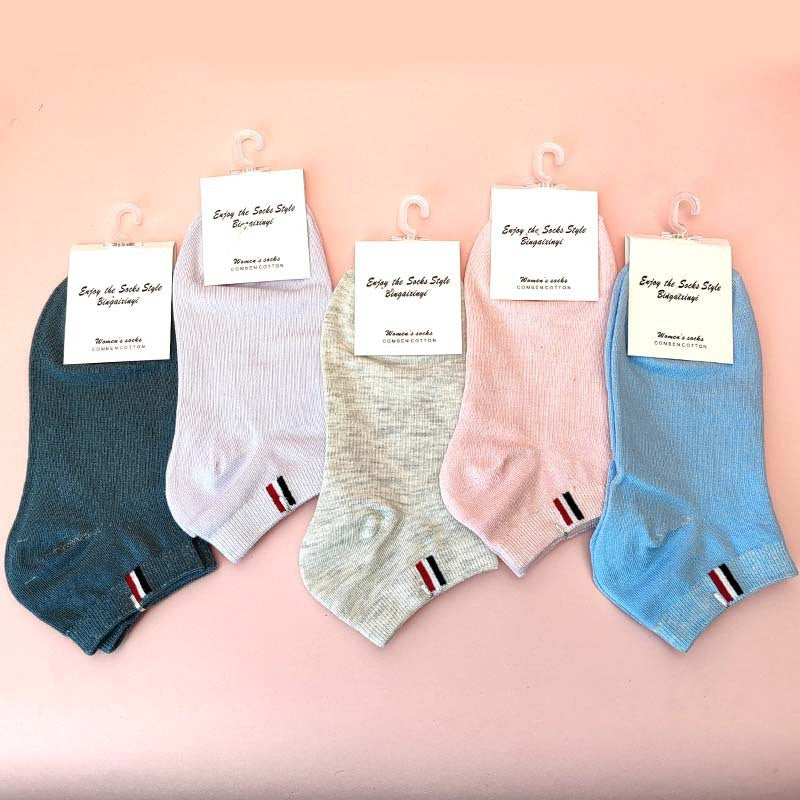 Pure Colored Cotton Women's Low-cut Liners Socks Candy Color Short Socks Japanese Style