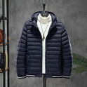 Men's Cotton-padded Jacket With Detachable Cap For Light And Warmth