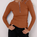 Women's Fashionable Elegant Zipper Knitted Bottoming Shirt