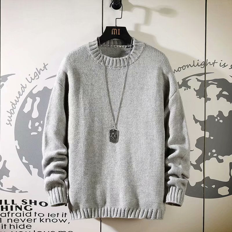 Men's Crew Neck Sweater Korean Style Trend Autumn