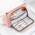 Korean Style Simple Candy Color Student Canvas Large-capacity Pencil Case