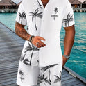 Coconut Tree 3d Printed Short Sleeve Shorts Suit