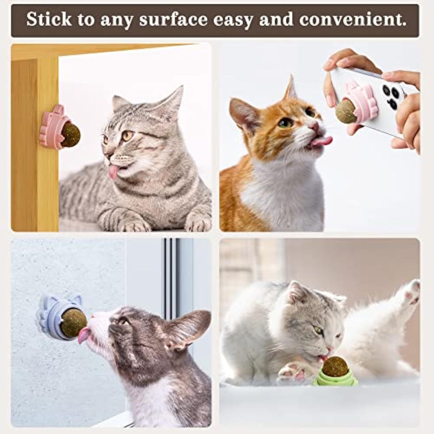 Catnip Balls That Stick On Wall Catnip Balls For Cat Catnip Toys For Cats Healthy Kitty Teeth Cleaning Dental Chew Toys Cat Wall Treats