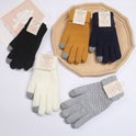 Fleece-lined Wind-proof And Cold Protection Cycling Knitted Warm Gloves