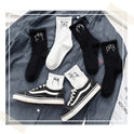 Trendy Simple Japanese Cute Cartoon Bear Solid Color Cotton Socks