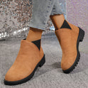 Low-cut Round Head Chunky Heel Sleeve Women's Martin Boots