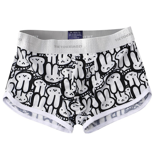 Men's Personalized Printed Nude Feel Boxer Ice Silk Underwear