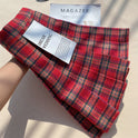 Plaid Pleated Skirt For Women, Autumn And Winter A-line