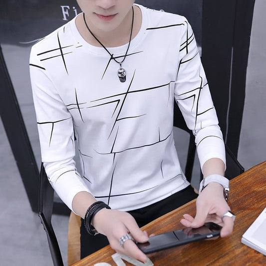 Men's Long Sleeve T-shirt Men's Casual Slim Cotton