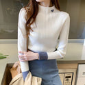 Slim-fit Slimming Bottoming Shirt Versatile Half-high Collar Knitted Sweater