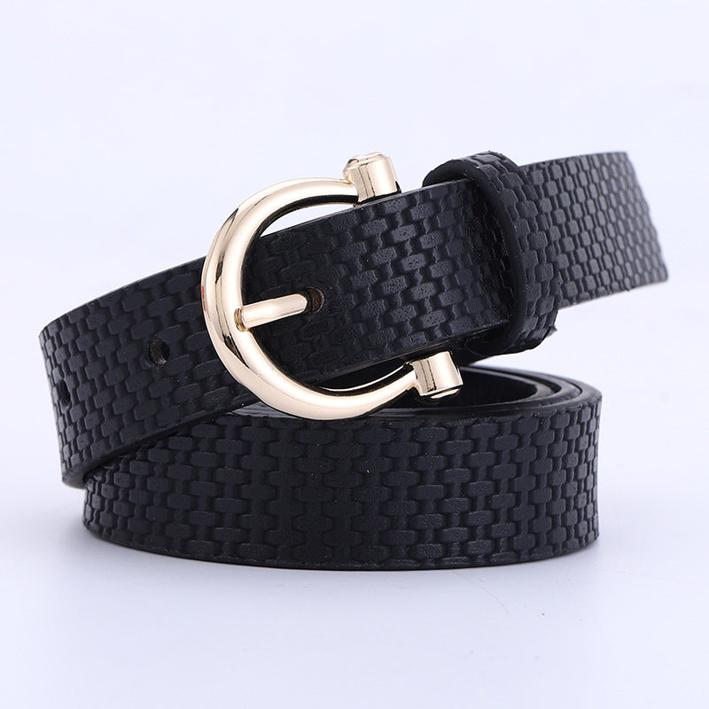 New Style Personalized Straw Mat Pattern Decorative Dress Belt