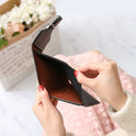 Women's Short Splicing Leather Wallet