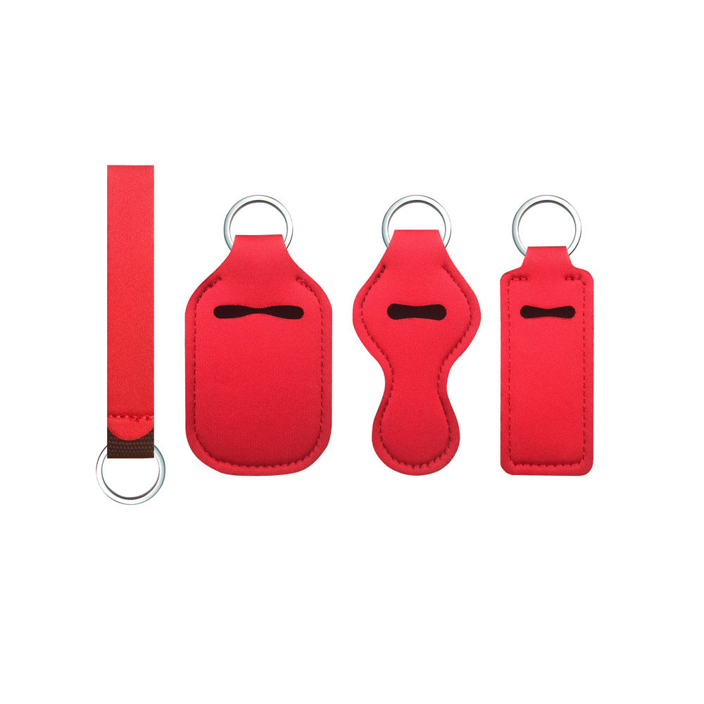 Lipstick Case Keychain Neoprene Lipstick Protective Cover Outdoor Portable Lipstick Pendant Keychain