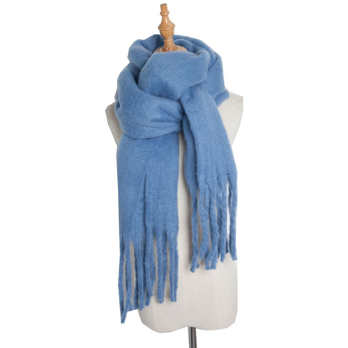 Mohair Twist Braid Plush Scarf For Women Winter Thickened