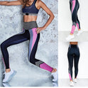 Colorblock 3D Digital Printing Sports Tight Fitness Polyester Pants