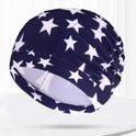 Pleated Swim Cap Men's And Women's Cute Print Solid Color Adult Plus Size