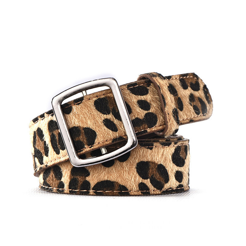 Fashionable Leopard Print Belt Female Decorative Pin Buckle