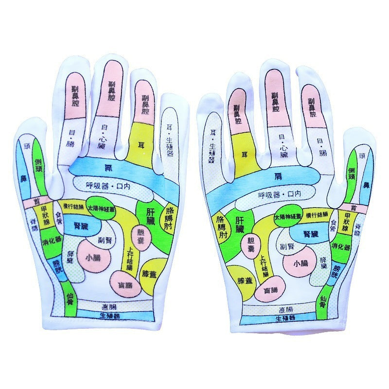 Hand Acupoint Map Meridian Massage Gloves