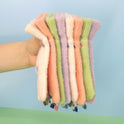 Plush Knitted Gloves With Fingertips For Women