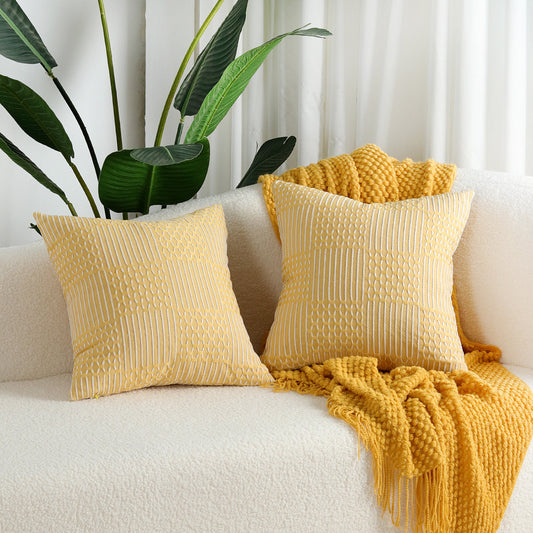 Simple Geometric Cotton Woven Jacquard Pillow Cover