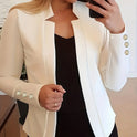 Solid Color Cuff Small Suit Long Sleeve Jacket Suit