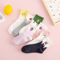 Women's Japanese Cartoon Color Matching Fruit Cotton Socks