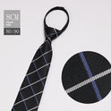 Black Men's Tie Striped Blue Business Tie Lazy Zip Tie In Stock Wholesale Pull Peels