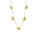 Brass 18K Multiple Heart-shaped Necklace