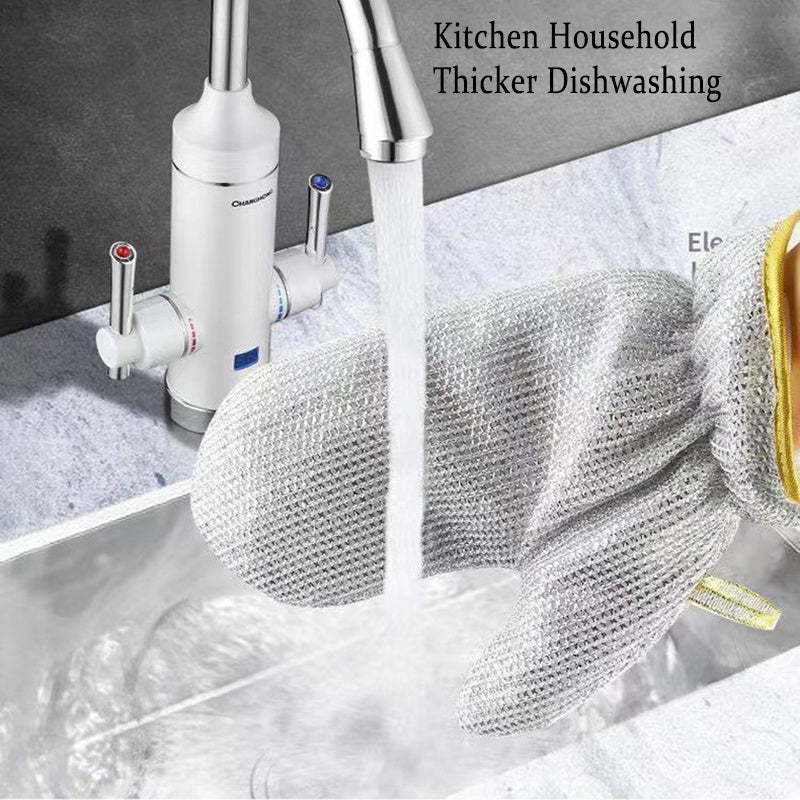 Kitchen Bamboo Fiber Non-oily Dishwashing Gloves