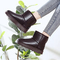 Fashion Women's Flat Warm And Suede Leather Boots