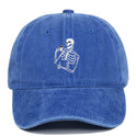 Skull Tea Embroidery Baseball Vintage Distressed Washing Cap