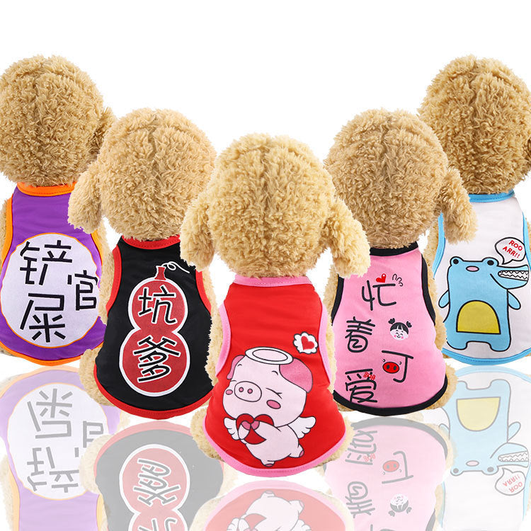 Cartoon Pet Vest Teddy Puppy Dog Clothes