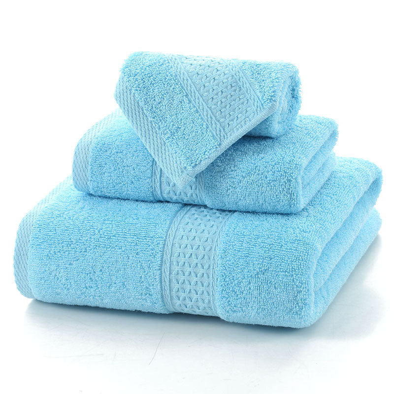 Long-staple Cotton Three-piece Set Towels Square Scarf Jacquard Absorbent Face Towel