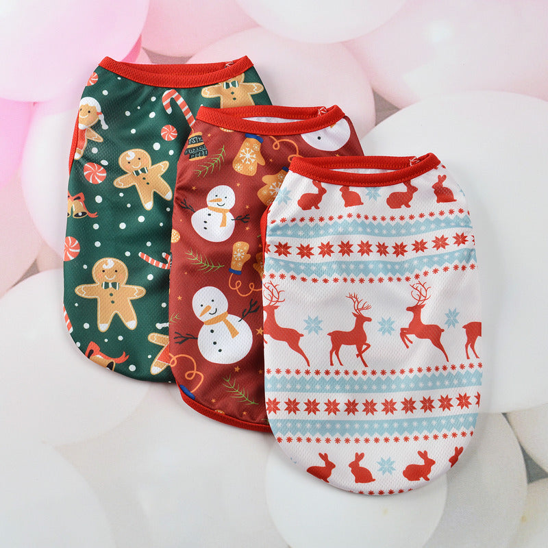 Christmas Dog Clothes Cartoon Pet Vest