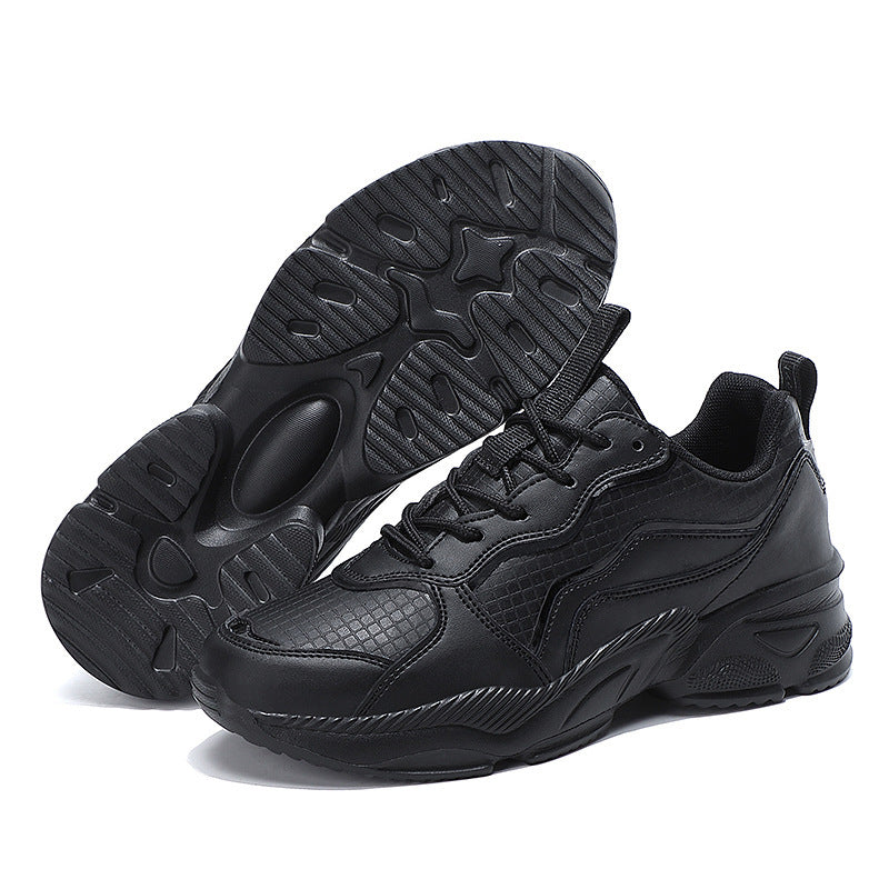 The New Ladies Leather Sports Increased Thick Sole Casual Old Shoes