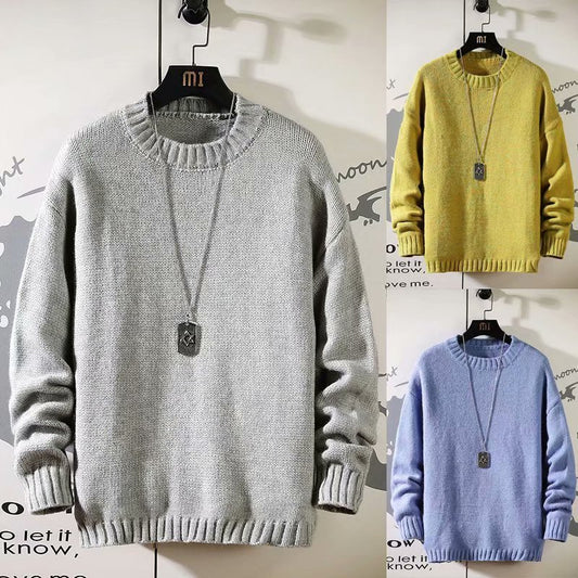 Men's Crew Neck Sweater Korean Style Trend Autumn