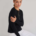 Women's Fashionable Elegant Zipper Knitted Bottoming Shirt