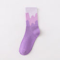 Men's And Women's Fashionable Warm Color Matching Mid-calf Socks