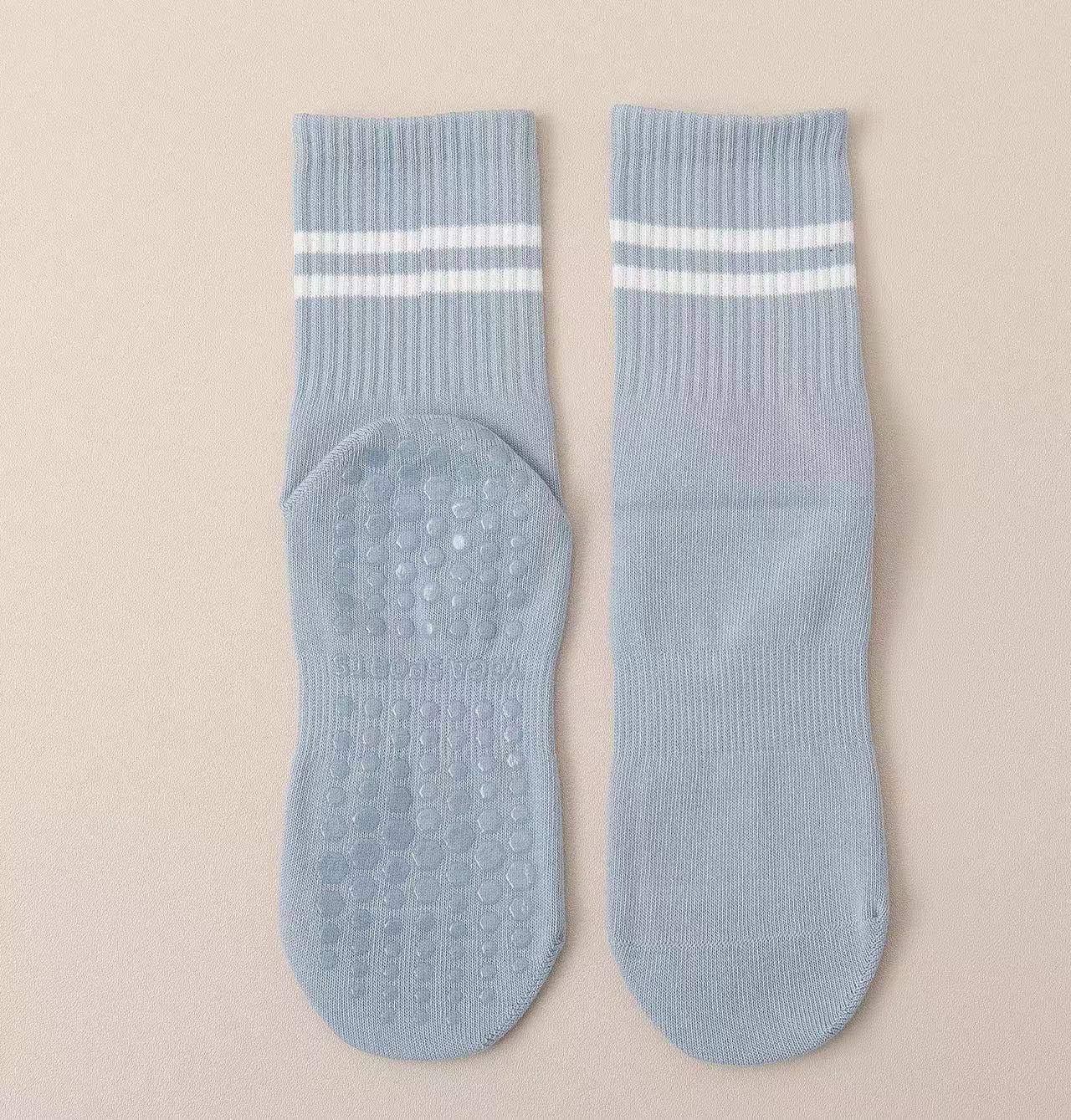 Non-slip Toe Mid-calf Length Two-bar Socks