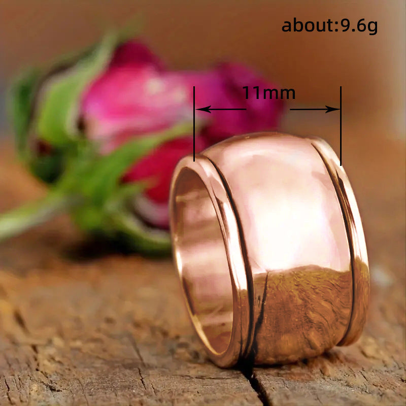 Wide-faced Couple Lucky Copper Ring