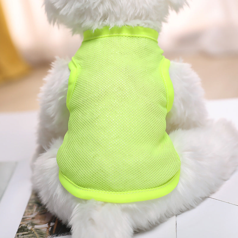 Pet Clothes Large Mesh Spring Summer Vest Plain Color