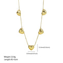 Brass 18K Multiple Heart-shaped Necklace