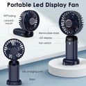 USB Rechargeable Mini Portable Handheld Electric Fan Foldable Neck Hanging Outdoor Fan Adjustable 5 Speed Powerful Air Cooler