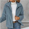 Women's Fleece Lapel Cropped Jacket